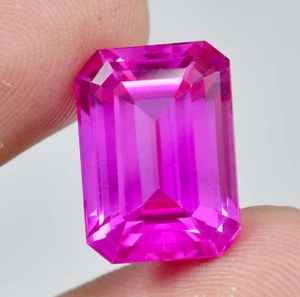 8x10 MM Natural Pink Ceylon Sapphire Emerald Cut Loose Gemstone GIT Certified - Picture 1 of 5