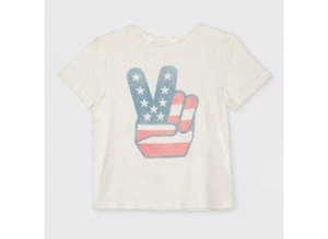 JUNK FOOD Toddlers' Peace Sign Logo White Graphic T-Shirt NWT Size 18M - Picture 1 of 2