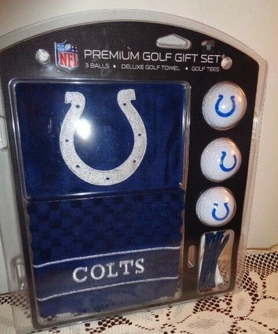 NFL Indianapolis Colts Premium Golf Gift Set 3 balls Towel Tees NEW in Packaging Cover