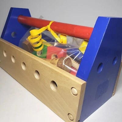 NEW Melissa Doug Wood Tool Box Kit Building Pretend Play Construction Set Wood  - Image 1 of 4