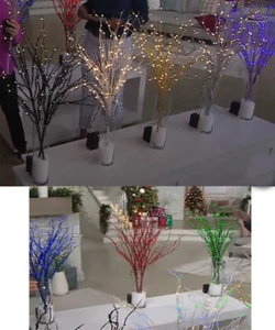 Bethlehem Lights Set of 2 Glitter Sprigs with Color Changing Lights NEW QVC - Picture 1 of 30