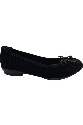 Ballerine Clarks Collezione Pelle Sara Aster Nero Scamosciato