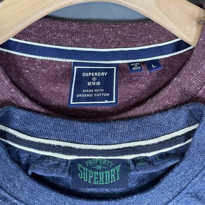 Superdry T-Shirt Bundle of Two Men's Size Large Short Sleeve Red Blue Activewear - Image 1 of 4