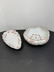 Vintage Porzellan Limoges Frankreich Süßigkeiten Nuss Schmuck Geschirr Set Jammet Seignolles - Bild 1 von 6