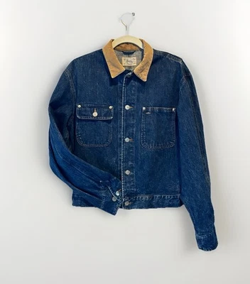 Винтажный 90-х Polo Ralph Lauren Dungaree джинсовая куртка Jean мужчин Med сделано в США - Изображение 1 из 4