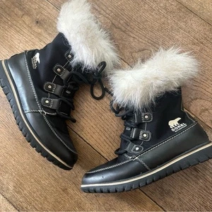 SOREL Acogedoras Joan Botas de Invierno Forradas de Piel Negras Mujer’s 6.5 - Imagen 1 de 10