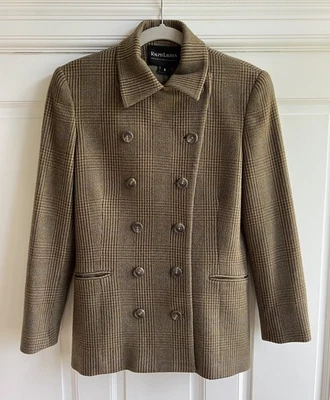 Vintage Ralph Lauren Collection Classics Tweed Wool Double Breasted  Coat Sz 6  - Image 1 of 4