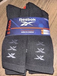 Reebok Performance Crew-Socken für Herren, schwarz 6-12,5, 5er-Pack - Bild 1 von 4