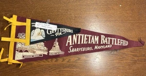 Par de banderines vintage de la Guerra Civil con dibujo; Antietam Battlefield, Gettysburg - Imagen 1 de 8