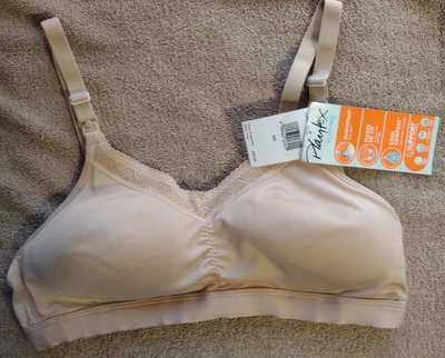 PLAYTEX Nursing Bra Size S Cafe Au Lait Wirefree With Lace Flex Fit Style 3002 - Image 1 of 4