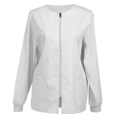 Womens Scrub Jacket Zip Front Warm-up Jacket - Image 1 of 4