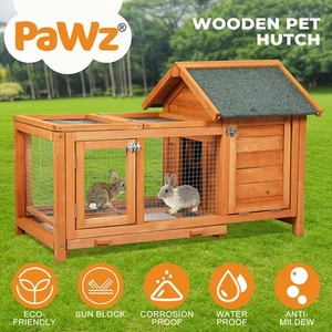 Pawz Rabbit Hutch Chicken Coop Large Wooden House Run Patio Cage Box Outdoor - Picture 1 of 11