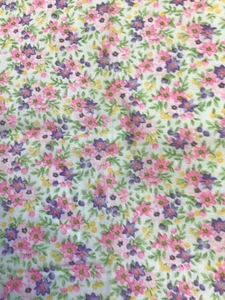 Vintage Print Fabric Abstract Floral Pink, Purple, Yellow,  46" Wide x 3.2 yrds - Picture 1 of 6