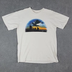 Vintage 90s Stonehenge Men's Size Medium Retro Travel Art UK T Shirt Y2K - Picture 1 of 15