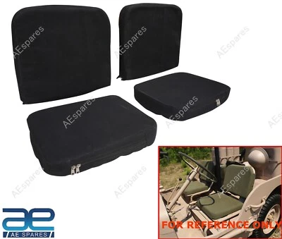 2 Seat Covers with Foam & Cargo Pockets For Jeeps Willys CJ2A CJ3A CJ3B M38 ECs - Image 1 of 4