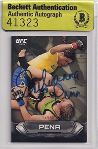 Julianna Pena Signed 2014 Topps UFC Knockout Rookie Gold Card 67 BAS COA RC /219