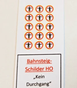 HO/1:87 señales de andén "sin paso" 15 piezas caja fotográfica; blanco - Imagen 1 de 1