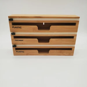 SpaceAid 3 in 1 Wooden Kitchen Wrap Hanging Dispenser - Picture 1 of 8