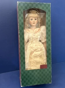 Beautiful Victorian 19” Porcelain Doll Mervyns White Dress Pearls Gabrielle - Picture 1 of 12