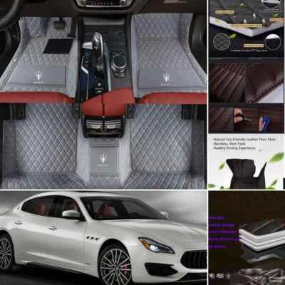 Leather Car Floor Mats For Maserati Levante / Ghibli / Granturismo /Quattroporte - Image 1 of 4