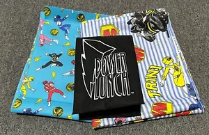 Vintage Mighty Morphin Power Rangers Stoff LOT 1994 Saban TEAL Power Lunch Bag - Bild 1 von 9