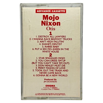 Mojo Nixon OTIS Advance Promo Cassette Jim Dickinson Psychobilly Enigma 773529-4 - Image 1 of 4