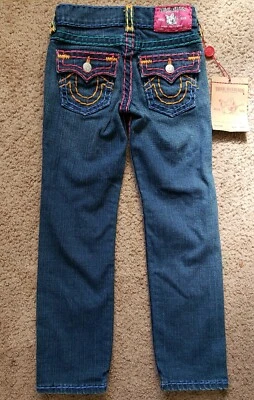 Jeans True Religion feminino Julie Rainbow Super T novo com etiquetas, tamanho 10 - Imagem 1 de 4