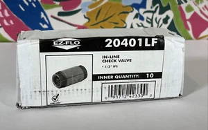 Qty 10 BOX LOT EZ-FLO 20401LF 1/2" IPS 0.5" Brass In-Line Check Valve Lead-Free - Picture 1 of 4