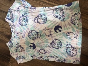Spotted Zebra Star Wars Top Girls Size 6-7 S White Tie Dye Short Sleeve Shirt - Picture 1 of 3