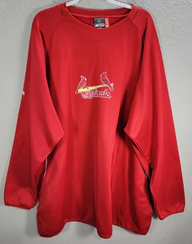 Men's St. Louis Cardinals Majestic Sweater Pullover Therma Base Baseball Red 40 Cover