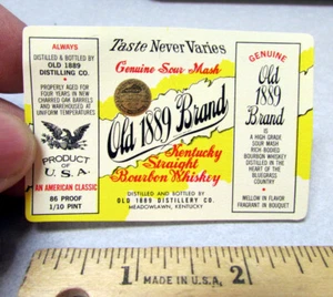 Vintage Original Label, Old 1889 Brand Whiskey label, great graphics, 3 x 2, NEW - Picture 1 of 1