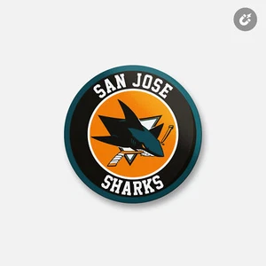 San Jose Sharks NHL | 4'' X 4'' Round Decorative Magnet - Imagen 1 de 2