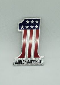1PC Aluminum Motorcycle Gas Tank Emblem Harley Number 1 (Harley Davidson Style)