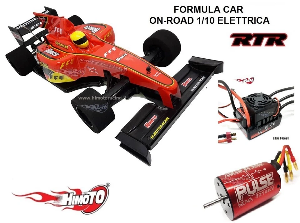 FORMULA CAR ON ROAD 2.4GHZ ELETTRICO BRUSHLESS SENSORLESS 1:10 2WD RTR HIMOTO - Immagine 1 di 1