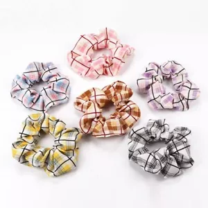Scrunchies for Hair Plaid Elastic Hair Ties Ponytail Holder Hair Bands for Wo... - Picture 1 of 7