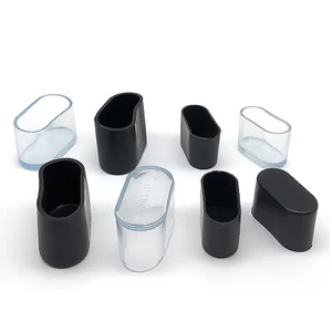 4x PVC Oval Chair Ferrules AntiScratch Floor Protector Table Feet Leg Cap End - Picture 1 of 9