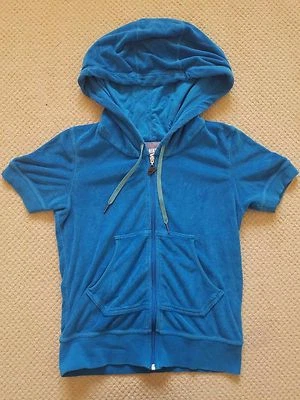Usado en Excelente Condición Para Mujer NIKE Ropa Deportiva Azul Verde Azulado Aqua Terry Manga Corta Chaqueta con Capucha S Foto 1 de 4