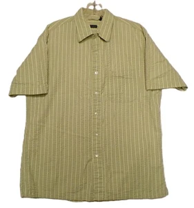 Van Heusen 16 - 16 1/2 SIZE L Cotton Seersucker Shirt Short Sleeve Button Up EUC - Picture 1 of 7