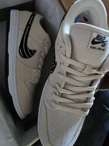 NEW Nike SB Dunk  Low Albino & Preto Jiu-Jitsu sz 11.5  Fossil Sail Belt Laces - Picture 1 of 9