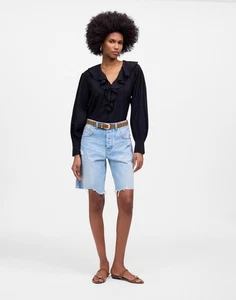 Madewell Damen Essex Long Baggy Shorts Londe Denim Jorts Gr. 27 Raw Hem NEU - Bild 1 von 7