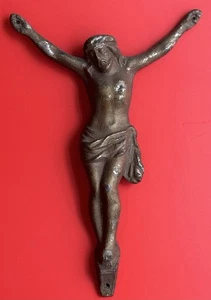 Old Catholic Religious Collectible Vintage Metal Jesus Christ Cross Crucifixion - Picture 1 of 13