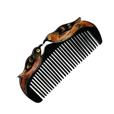 SUPVOX Natural Ox Horn Hair Comb Anti Static Massage Comb Wide Tooth Hair Brush - Image 1 of 4