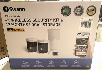 Swann AllSecure 4K Inalámbrico NVR Sistema de Seguridad 2 Cámaras Exterior Wifi AS4K800SD2 Foto 1 de 4