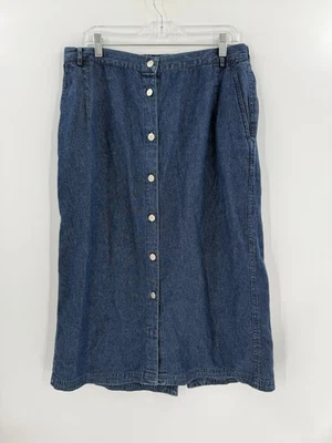 Falda vaquera vintage Susan Bristol Prairie Cottage Core PLUS 14W longitud 32 pulgadas Foto 1 de 4