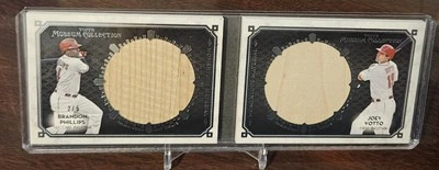 2014 Topps Museum Doble Jumbo Madera Reliquia Brandon Phillips Joey Votto Foto 1 de 2