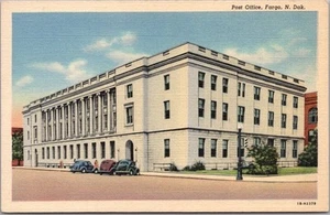 FARGO Dakota del Norte Postal OFICINA DE CORREOS Street View/Lino Curteich 1941 Sin usar - Imagen 1 de 2