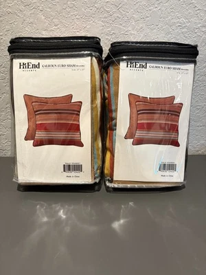 Set of 2 - HiEnd Accents Calhoun Striped Reversible Euro Shams, 27x27"  - Image 1 of 4