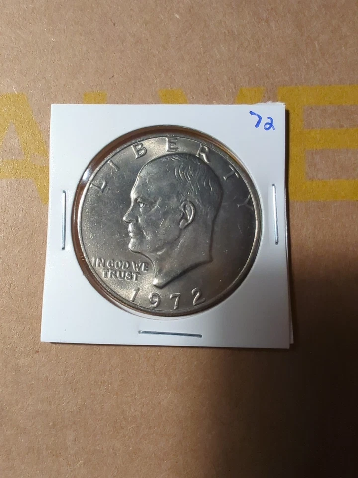 Moeda de dólar Eisenhower Ike 1972-P, circulada cardada - Imagem 1 de 1
