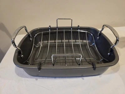 NEW Circulon Nonstick Roasting Pan Roaster W/Rack Large 17" X 13", 4" deep NICE - Image 1 of 4