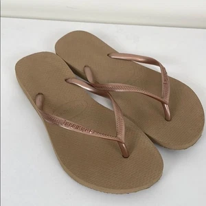 Chanclas Havaianas para mujer 9/10 sandalias bronceadas playa cobre correa tanga - Imagen 1 de 6